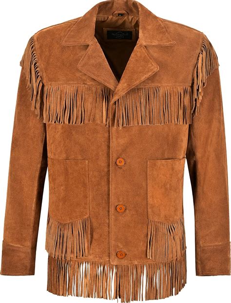 Amazon.com: Mens Fringed Leather Jacket